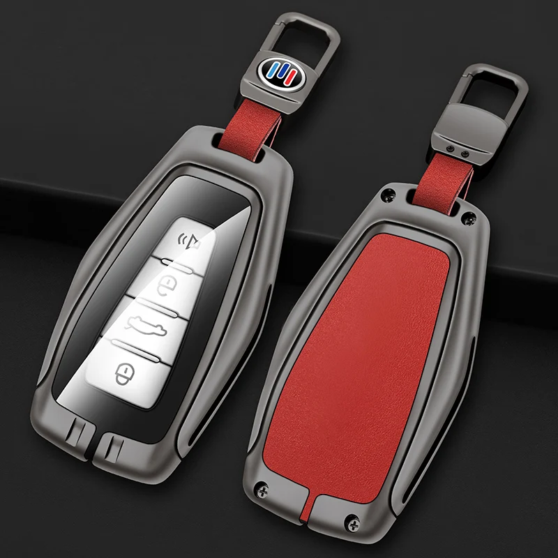 

New Metal Leather Car Remote Key Case Cover Shell for Geely Coolray Atlas Boyue NL3 Emgrand X7 EX7 SUV GT GC9 Borui Accessories