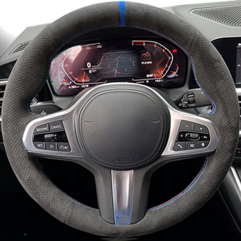 Premium Anti-Slip Suede Car Steering Wheel Cover