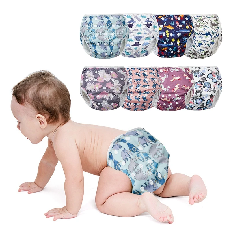 Baby Cloth Diapers Reusable for Girls Boys Printed Swimming Nappy