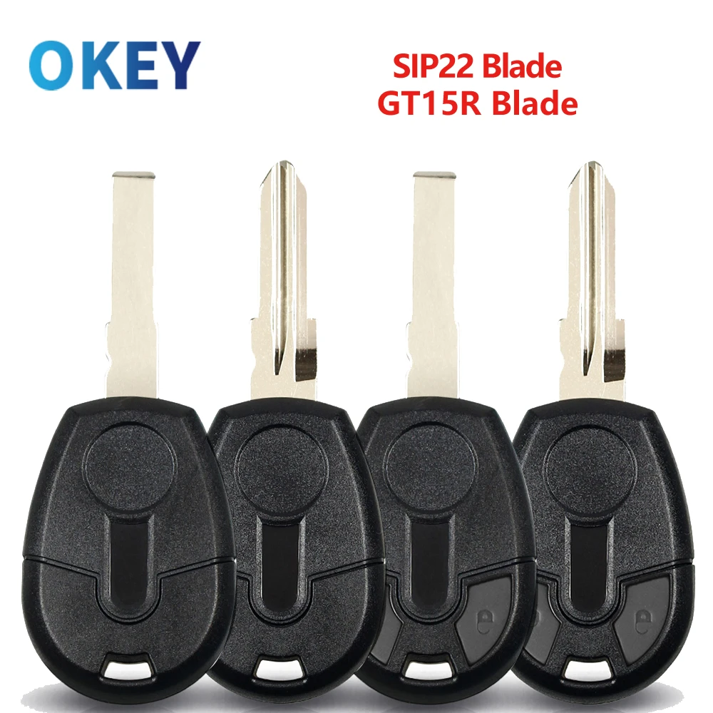 Custodia per chiave per auto Okey per Transponder Fiat con sostituzione della calotta chiave per auto lama SIP22 GT15R - S8b3399d6295a46a6aa2d362e5fc6142ds