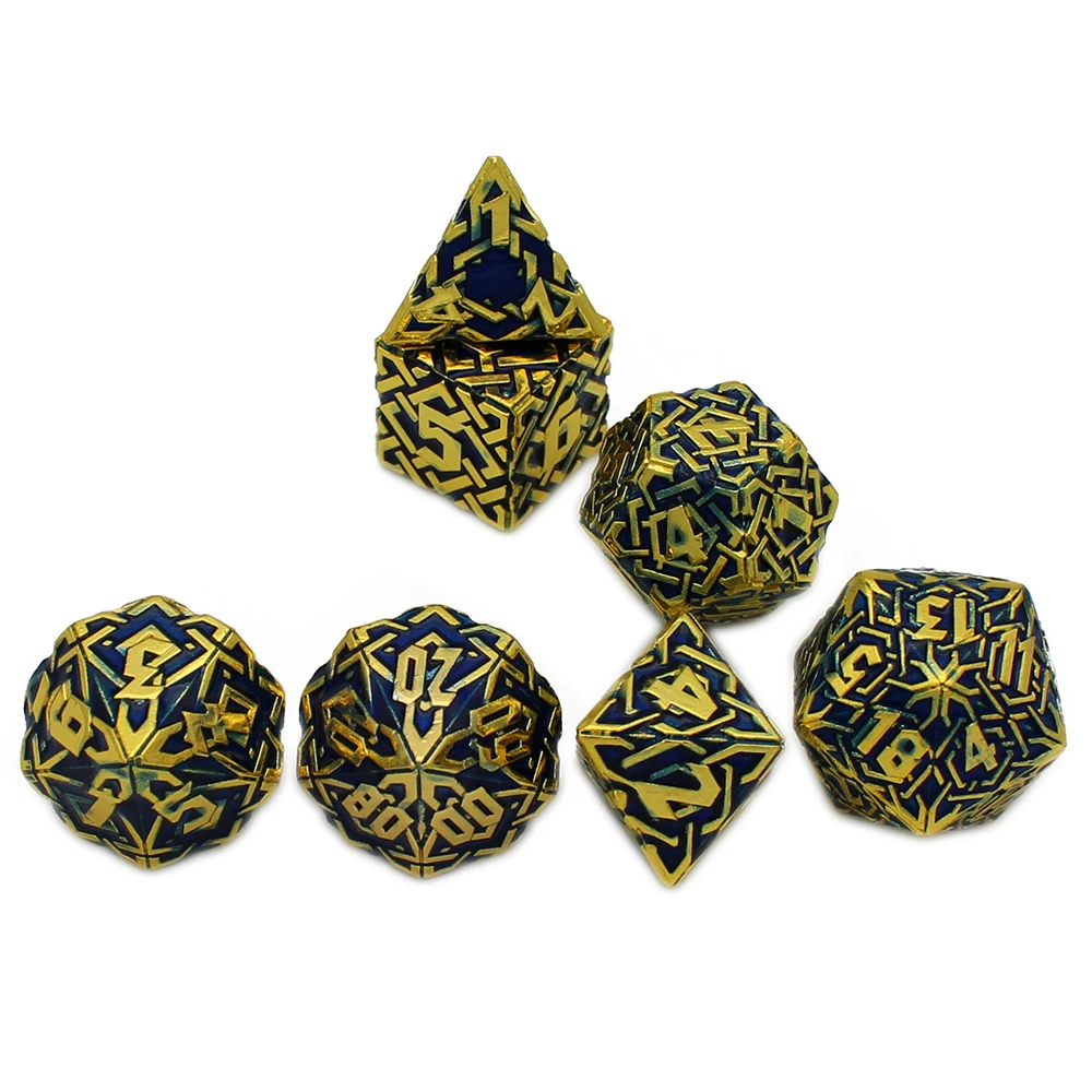 7PCs Metal Dice Dnd Set Solid Polyhedral D&D Dice DND For Role Playing Game Rpg Rol Pathfinder Board Game game dice,dice set