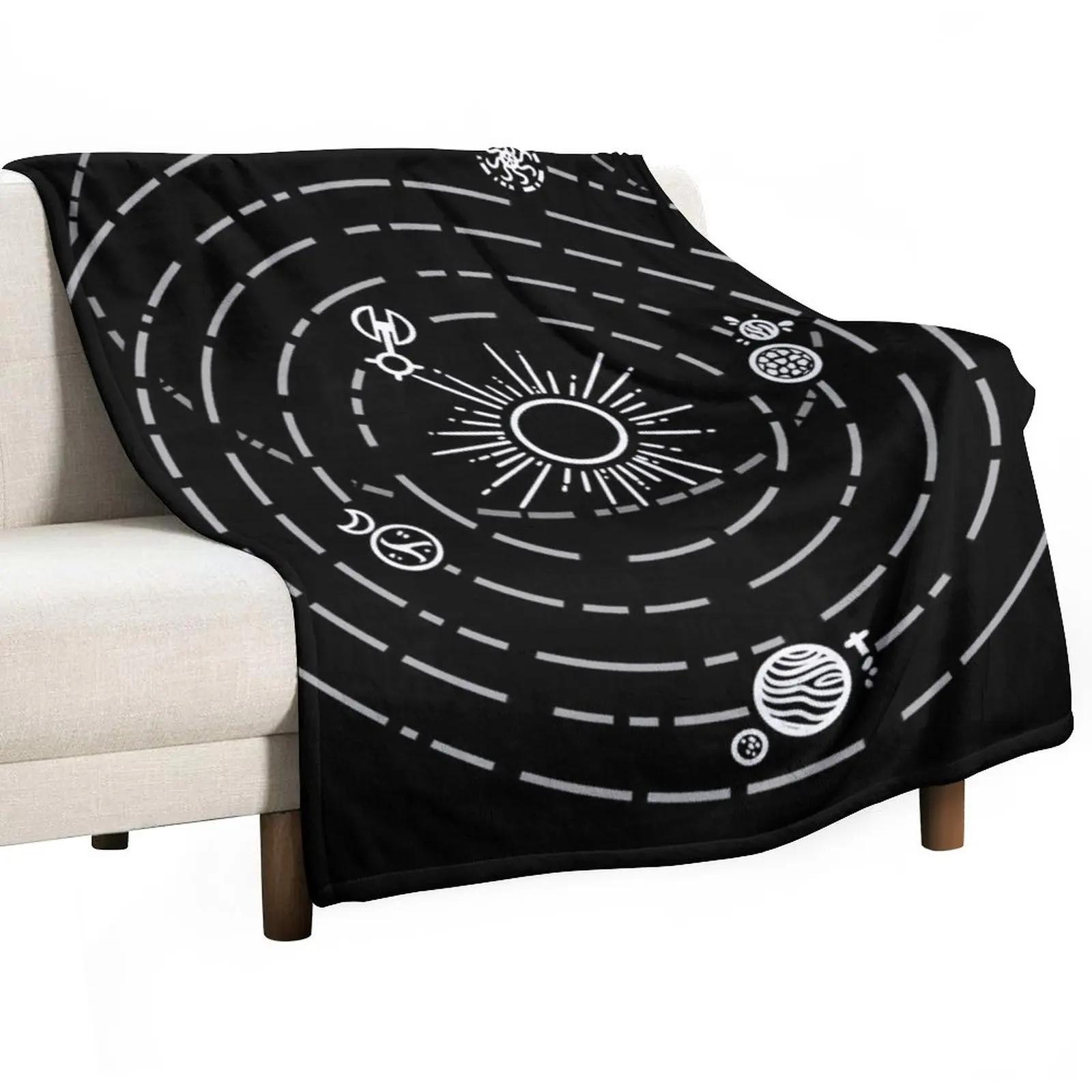 

Outer Wilds Solar System Art Print [No stars] Throw Blanket Softest Blanket Retro Blankets Blanket For Baby