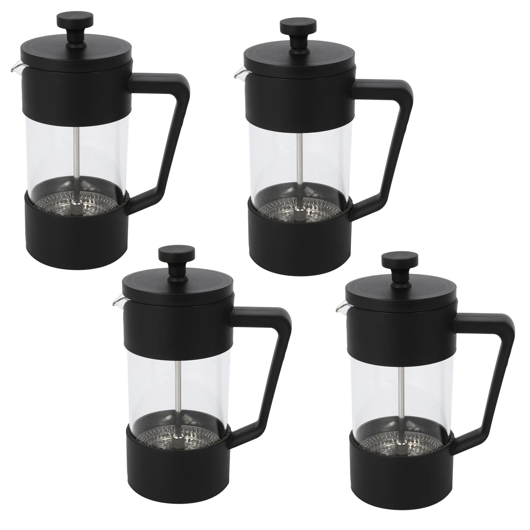 Big deal 4X French Press Coffee &amp Tea Maker 12Oz Thickened Borosilicate Glass Rust-Free and Dishwasher Safe Black |