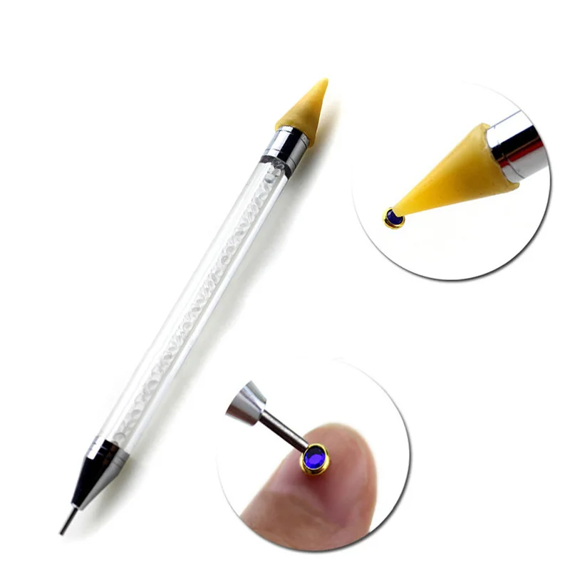1pc Dual-ended Rhinestone Picker Dotting Pen Crystals Beads Handle Studs Gems Picker Wax Pen Pencil DIY Nail Art Decoration Tool 5