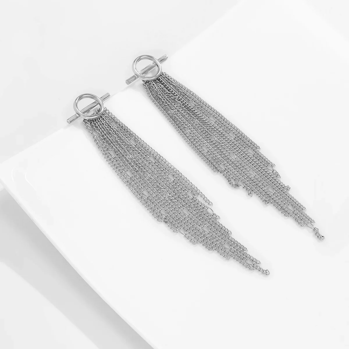 Long Chain Drop Earrings - Image 3