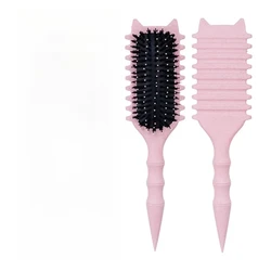 Professional Salon Curly Hair Styling Brush for Effortless Combing and Shaping (Pink)