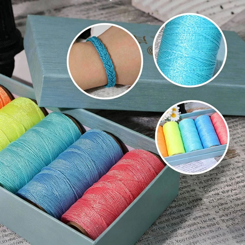 야광 네온 왁스 코드 0.3mm 120미터 마법 발광 실 DIY 매듭 및 팔찌 제작용