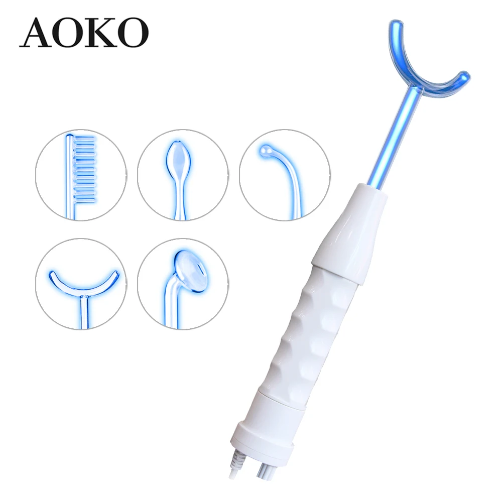 5-in-1 High Frequency Facial Machine For Hair Face Anti Aging Therapy Acne Tool Fusion Neon+Argon Wands Skin care