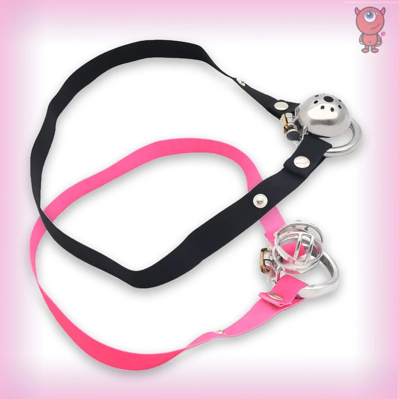 Male chastity cage 18+ Anti-off Device Elastic Band Auxiliary Belt Adjustable Ring Underwear Rope Les Scrotum Rings Sex Toys