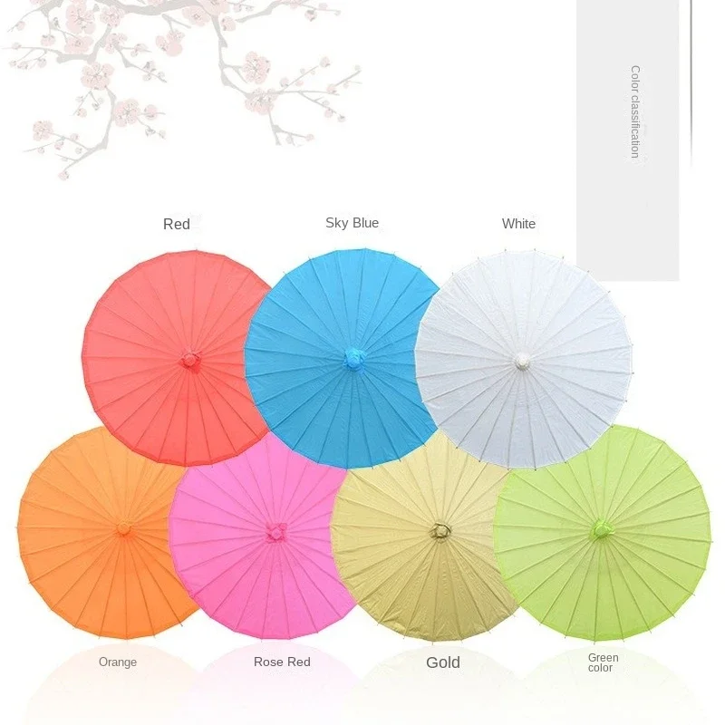 20cm/30cm/40cm/60cm/82cm Diameter Bamboo Wedding Umbrella Parasol White Paper Long Handle Wedding Favor Parasol Cloth Umbrella