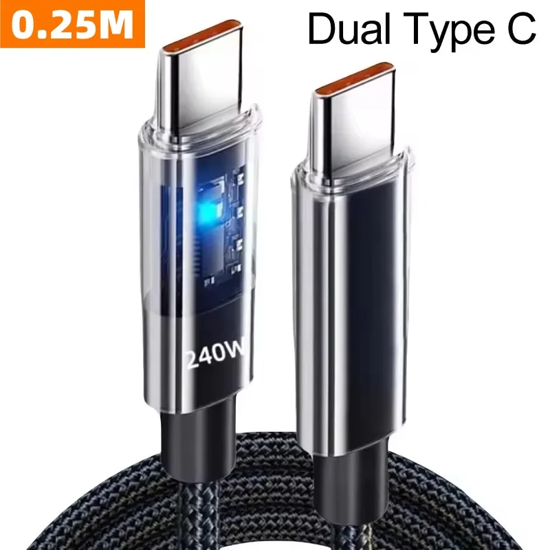 ตัวเลือกสินค้า สายชาร์จ USB-C 240W พร้อมจอแสดงผล LED สีสวย