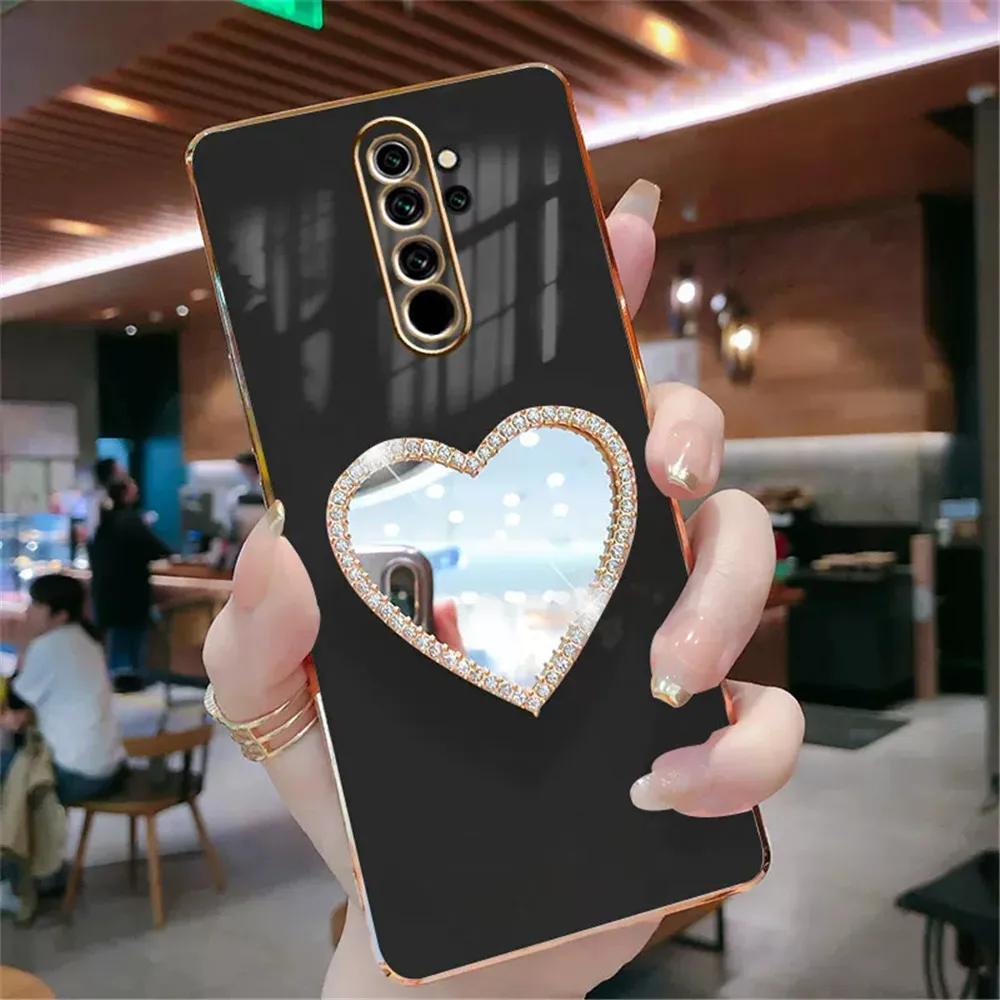 Note12S Love Heart Mirror Plating Phone Case For Xiaomi Redmi Note 12 Plus 12S 12Pro A1 12C POCO F5 X5 Pro 12T 13_voghion.com