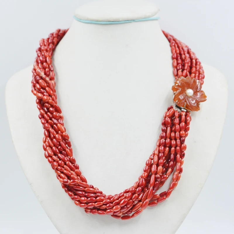 

Последняя. 12 нитей ожерелье из натурального коралла. Самые классические женские свадебные украшения. 22 дюйма