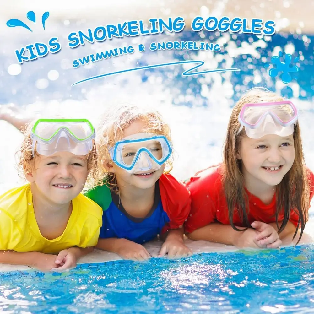 PC Glass Kids Swim Goggles PVC Strap with Nose Cover Child Diving Mask Vibrant Colors Anti Fog Snorkel Swimming Goggles Boys swimming goggles