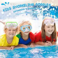 PC Glass Kids Swim Goggles PVC Strap with Nose Cover Child Diving Mask Vibrant Colors Anti Fog Snorkel Swimming Goggles Boys 1