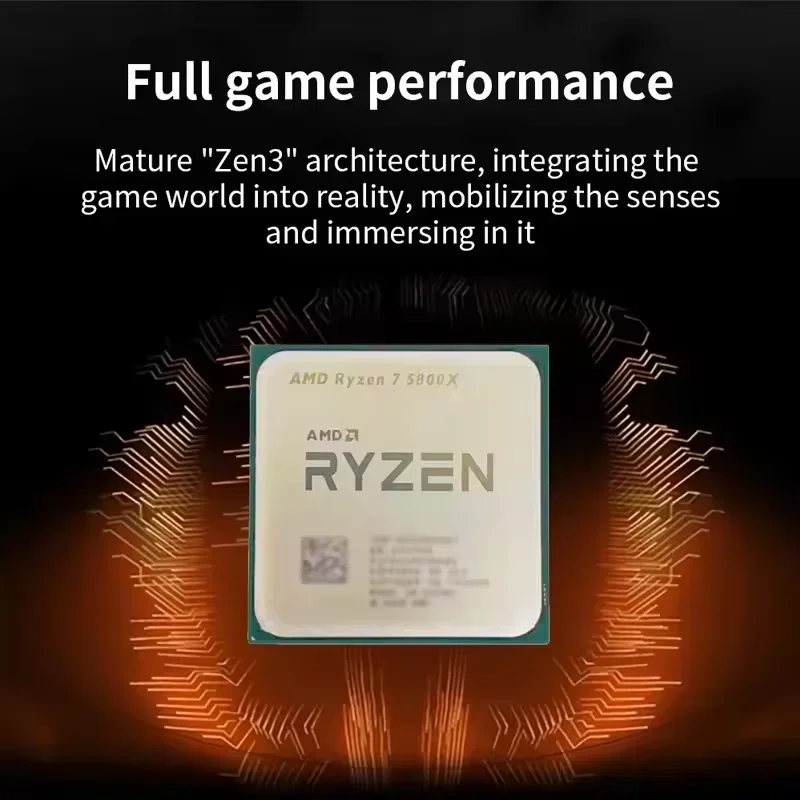 AMD Ryzen 7 5800X 8코어 16스레드 게이밍 CPU 3.8GHz/4.7GHz 32MB L3 캐시 AM4 소켓 언락 데스크탑 프로세서 (패키지 미포함)