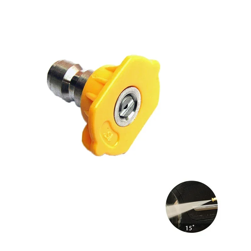 5 Pcs High Pressure Washer Sprayer Nozzle Tip with 1/4" Inch Fitting Male Thread 0 15 25 40 Degree Water Jet Car Wash Cleaning 6