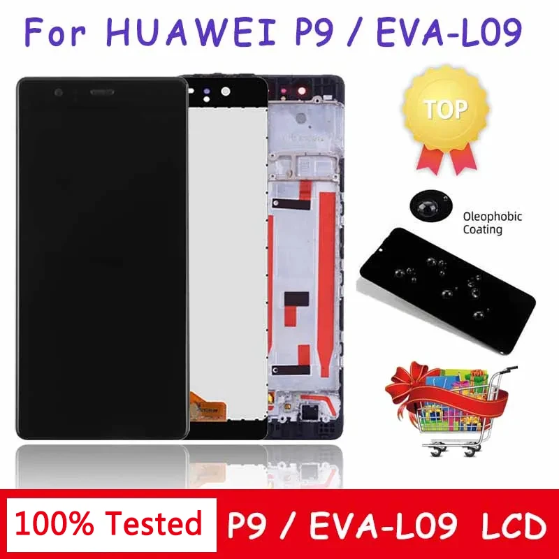 

5.2'' Test For Huawei P9 LCD EVA-L09 L19 L29 AL10 TL00 AL00 DL00 Display Touch Screen Digitizer For HuaweiP9 With Frame