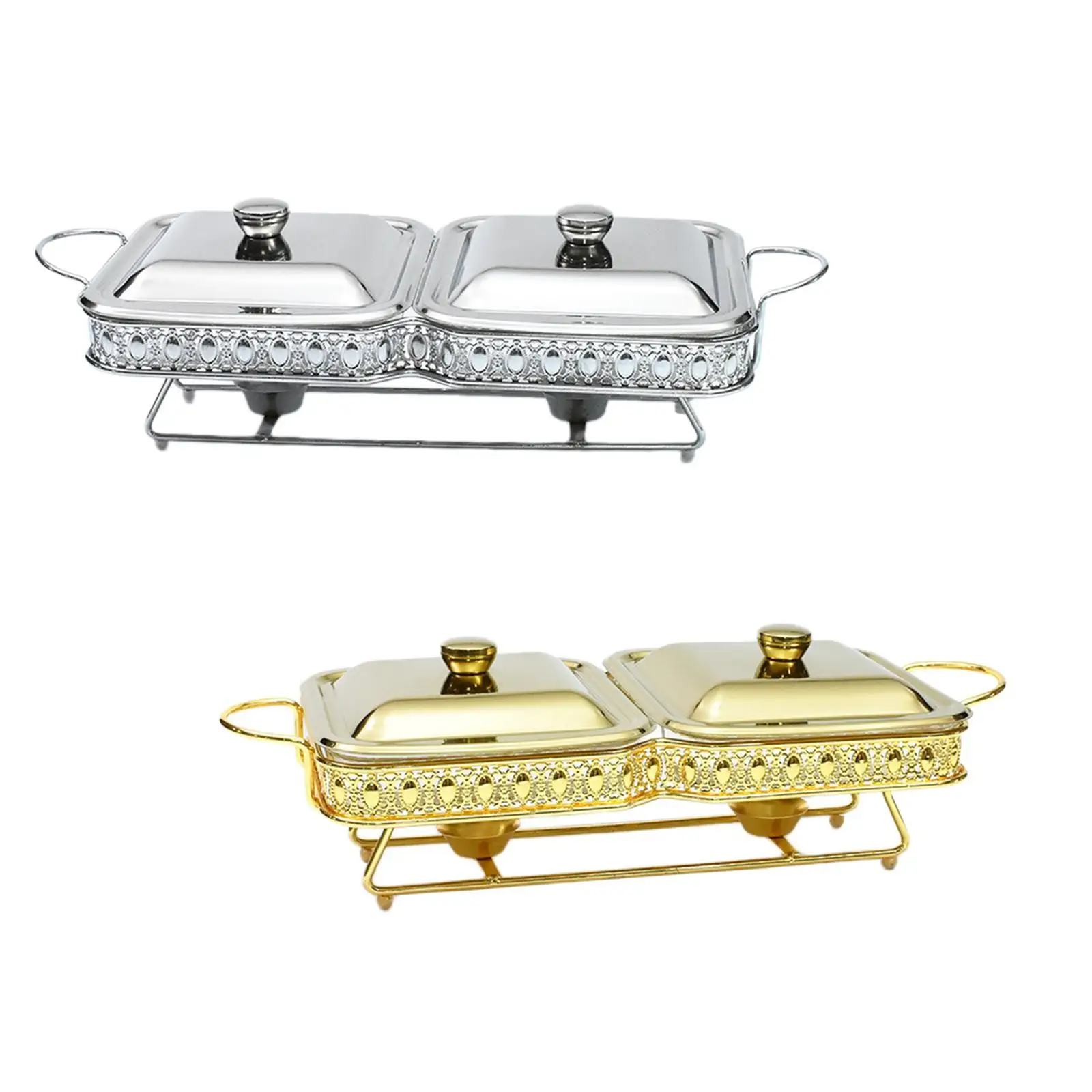 Chafing Dish Rectangular Kitchenware Multi-scenario Easy to Clean Glass Fuel Holders for Event Hotel Restaurant Dinners Camping
