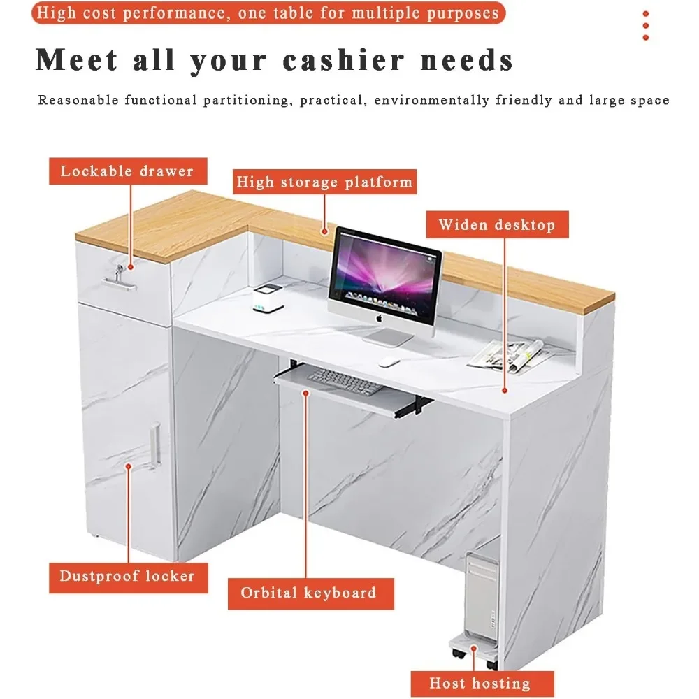 Reception Desk,L-Shap Cashier, Small Shop,Simple and Modern, Clothing Store, Convenience Store, Internet Celebrity Trendy Store 3