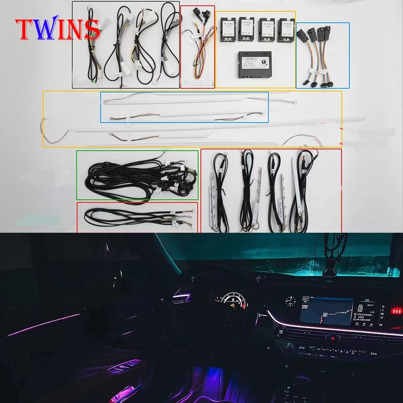 Lexus LS 2017-2022 대시 보드 트림 라이트 리어 도어 아웃 라인 라이트 풋 웰 램프 인터 카 앰비언트 라이트 용 Led 앰비언트 라이트