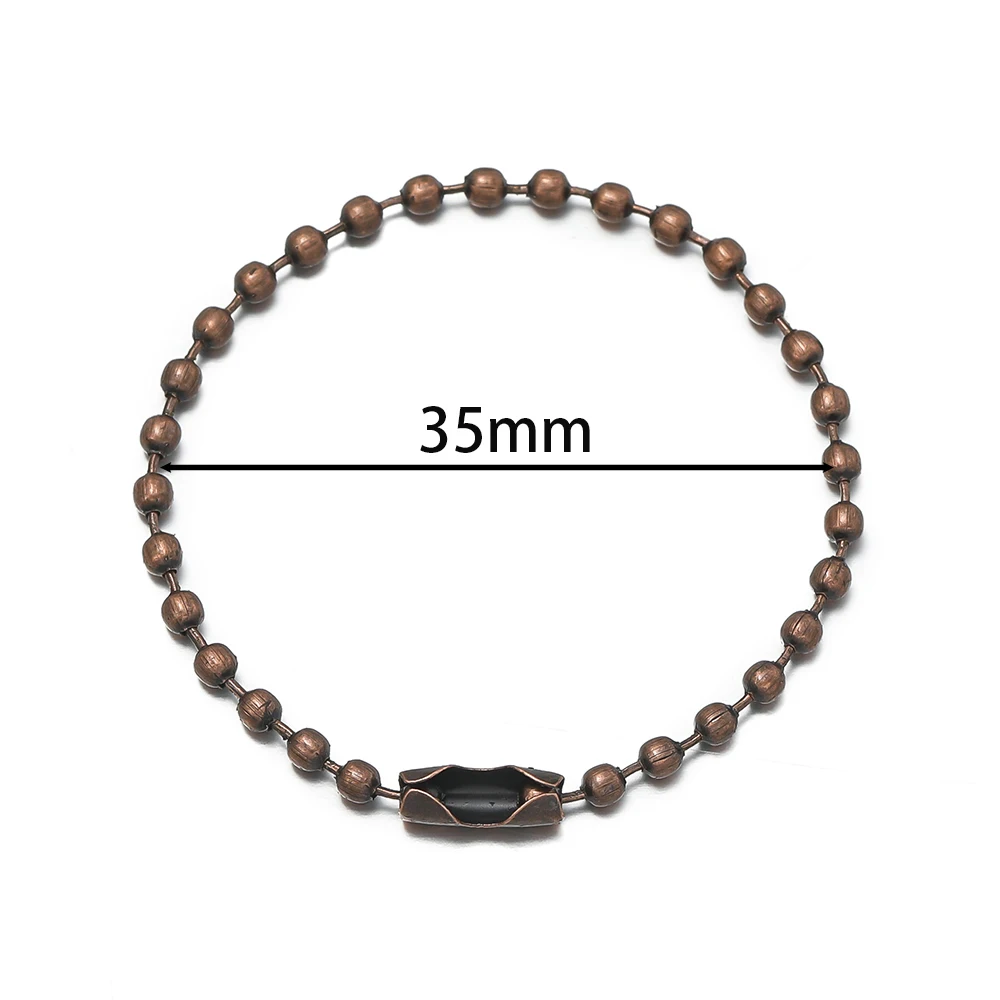 50 teile/los Runde Kugel Perlen Ketten Passt Schlüssel Kette 12 cm Länge Erkennungsmarke Groß Ketten Mit Stecker Für DIY Anhänger schmuck Finden – Detail 10