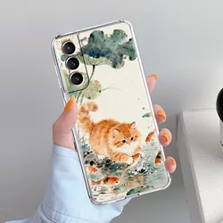 Cat Fishing Soft Clear Phone Case - Transparent Protective Cover - Samsung S20Ultra (A5)