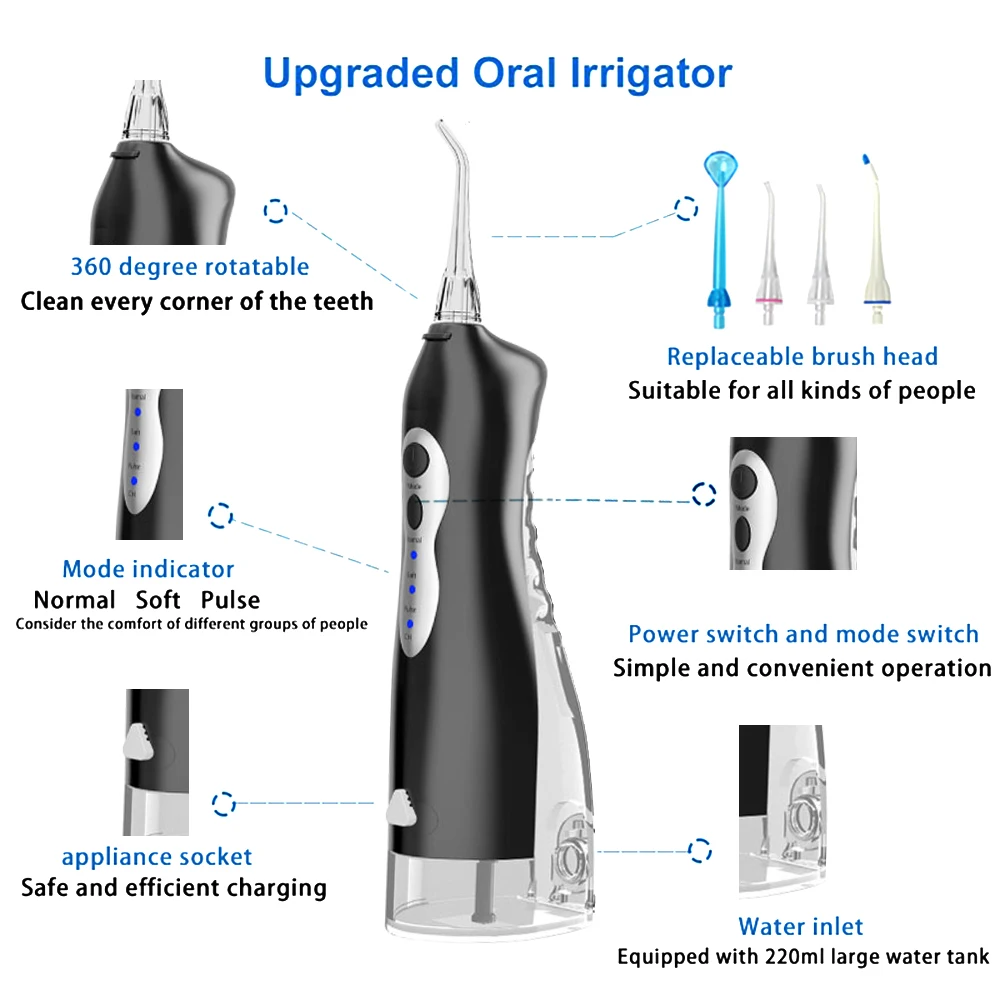 Hydropulseur SEJOY Portable - 5 Modes De Nettoyage Pour Des Dents Parfaites
