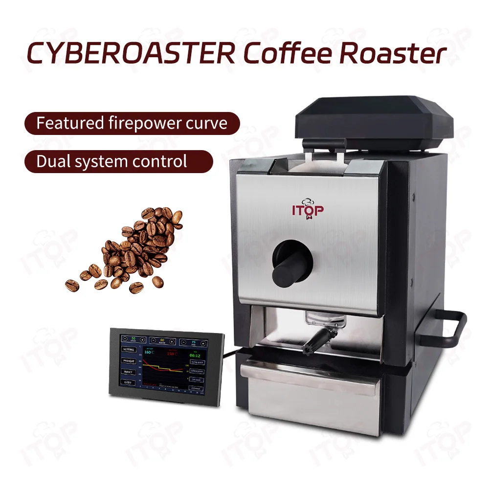 ITOP Coffee Roaster Artisan Connection IT-CBR-2 Electric Coffee Bean Roaster 4 Modes With Cooler Smoke Filter Roaster 500g 1000W