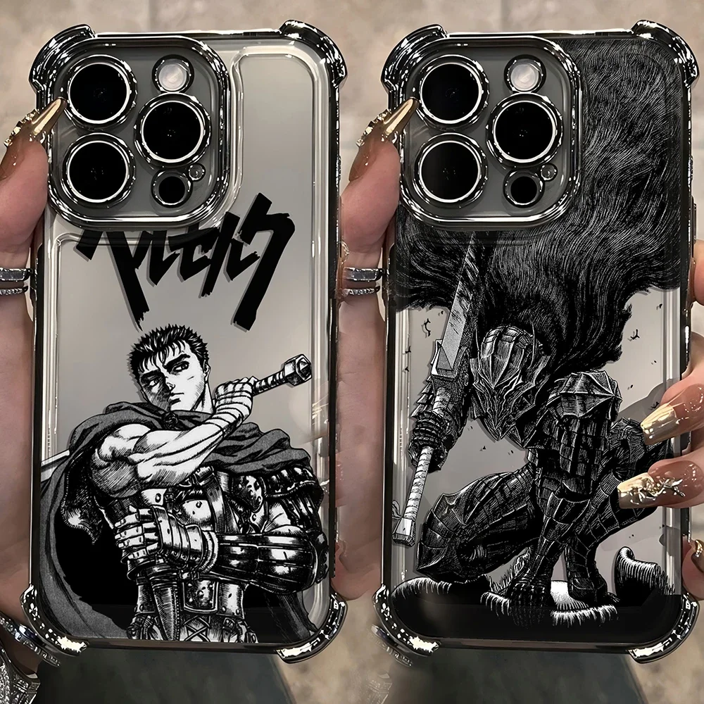 Berserk Guts Hot Blood Anime Plating Anti-Fall Airbag Case