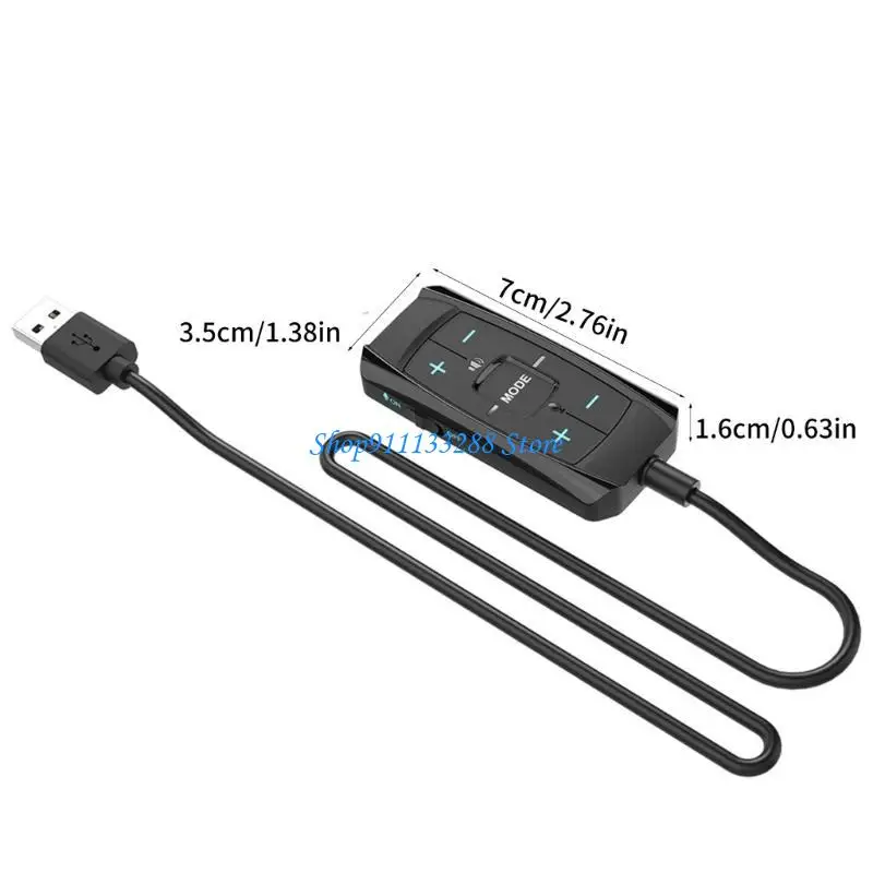 게임 헤드셋을위한 조용한 제어 기능이있는 G88D 가상 7.1 서라운드 사운드 USB 청각 어댑터, PC 와이드 호환