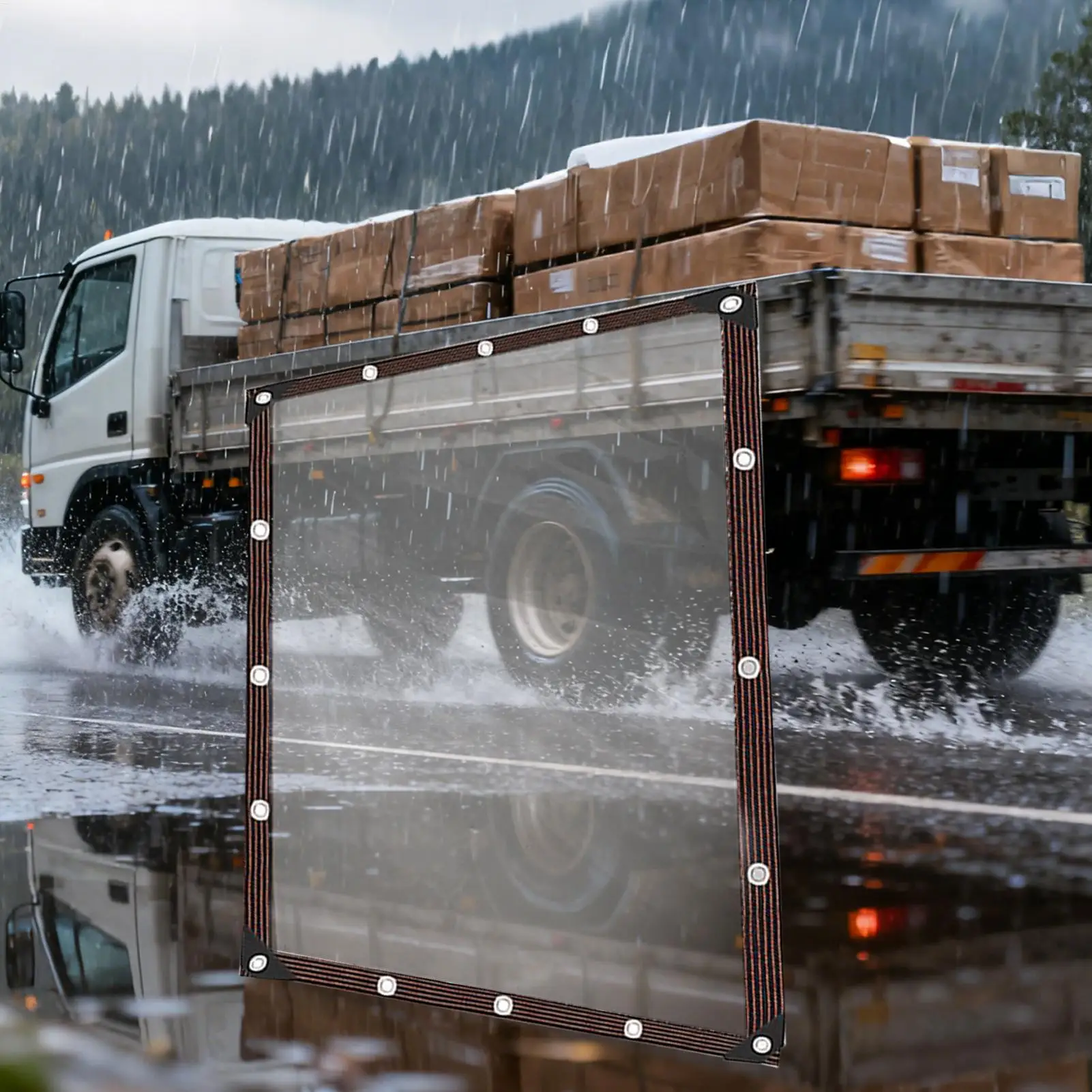 Transparent Tarp 7x7 Ft Protection Tarp Cover Outdoor Tarpaulin With Grommets For Winter Patio Roof Camping Furniture Garden