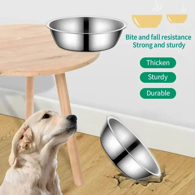 Stainless Steel Metal Dog Bowl for Small Medium Large Dogs Replacement Basic Dog Bowls Thickened Dog Water Feeder Bowls Pet Supp 6