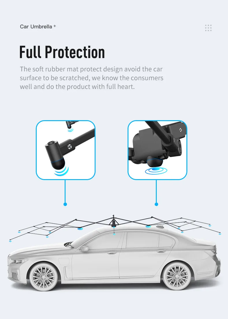 Super Große 5,2 m Auto Sonnenschirm Regenschirm Voll Automatische Klapp Dach Sommer Sonnencreme Schuppen Fernbedienung Tragbare Baldachin Abdeckung – Detail 26