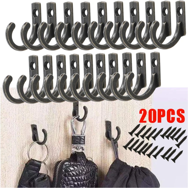 20/10 Dcs Ajtó Falhorog Egyetlen Horog Mini Méretű Falra Szerelt Retro Ruhával Akasztók Konyha Szervező Kulcs