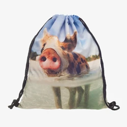 2020 Hot Sale Water Pig Drawstring Bag Casual Mochila Cuerda Sport Drawstring Backpack Women Men Modis String Bag Girl