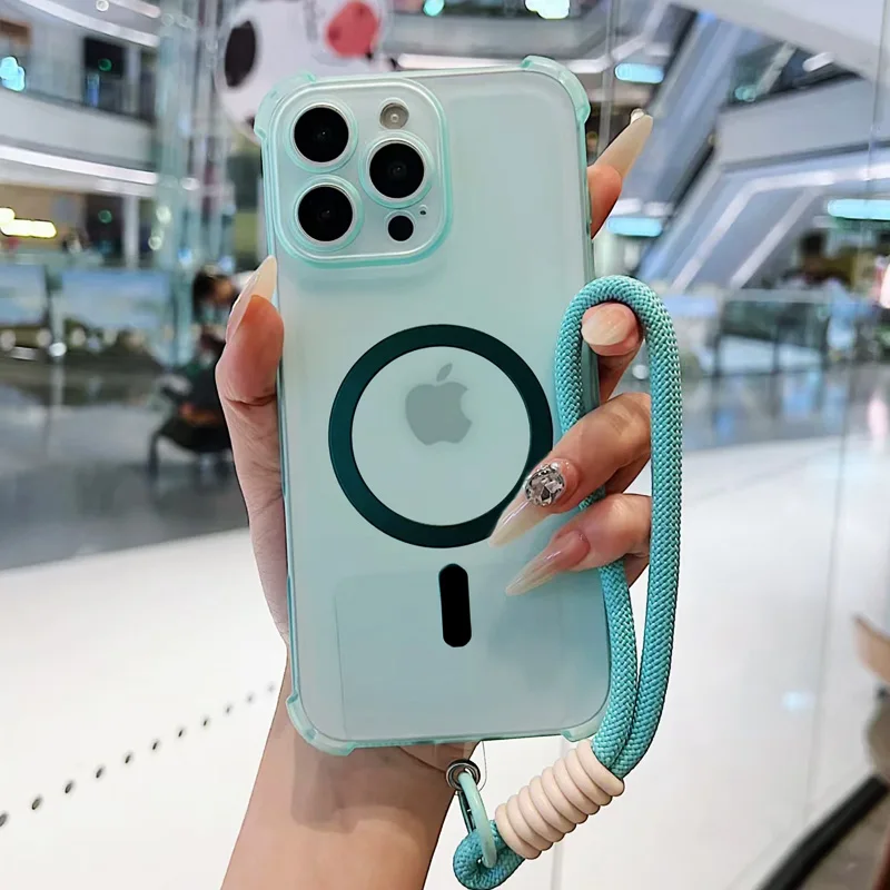 Magnetic Wrist Strap Candy Phone Case | Shockproof Soft Cover