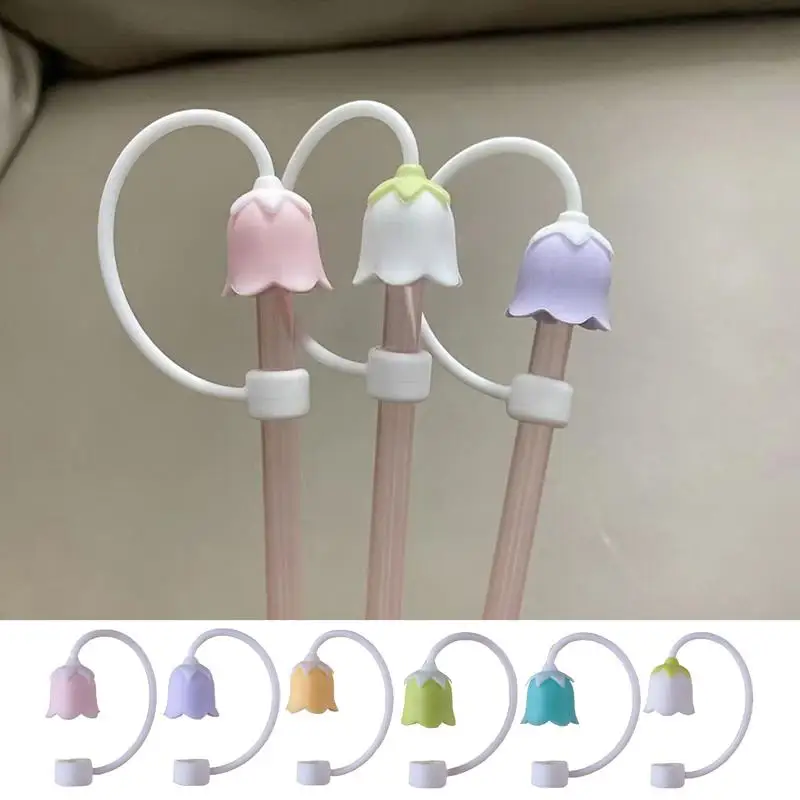 

Flower Silicone Straw Covers For Stan ley Cup Cute Flower Straw Toppers Dustproof Spill Proof Beverage Straw Caps Accessories