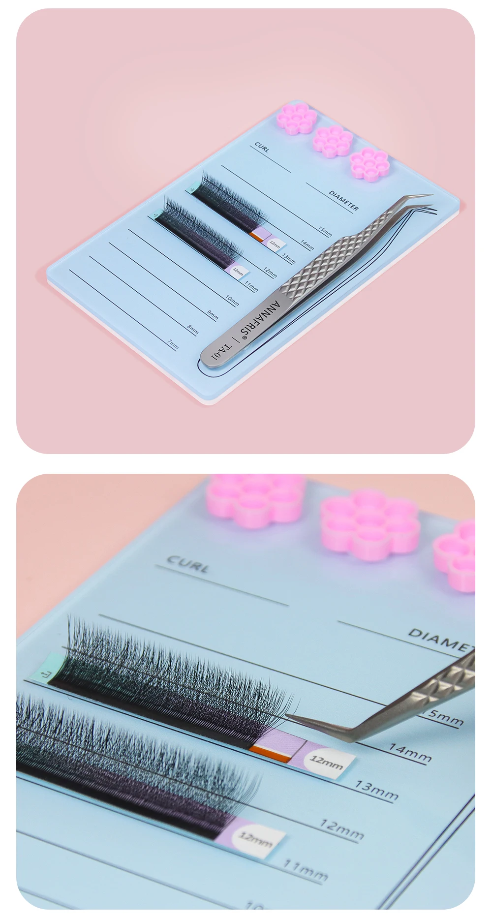 ANNAFRIS Grafted Wimpern Extensions Halter Acryl Palette Magnetische Saug Skala Platte Lash Make-Up Werkzeuge – Detail 5