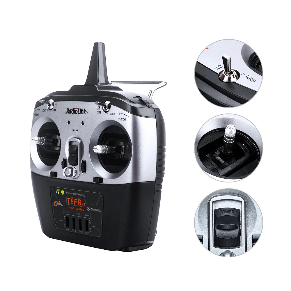 RadioLink T8S 8CH RC Transmetteur 2.4GHz Bluetooth pour Drone Avion Voiture Bateau
