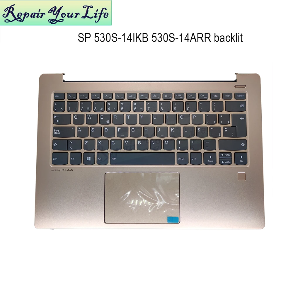 Teclado Espanhol do Luminoso para Lenovo Palmrest 530s14ikb 530s-14arr 530s-14 Touchpad 5cb0r11674 Pd4sb