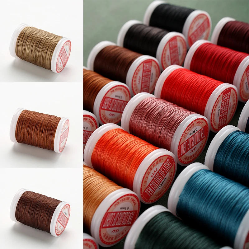 1PC 0.45mm Round Waxed Thread Leather Sewing Thread Hand Stitching