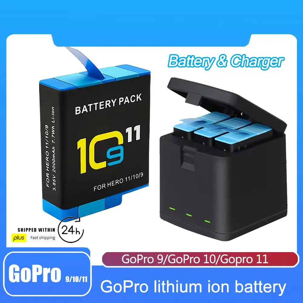 

New 1800mAh Battery Action Camera Original Battery For GoPro Hero 10 Fit GoPro 9 10 11 AHDBT-901 Camera Battery Accessorie