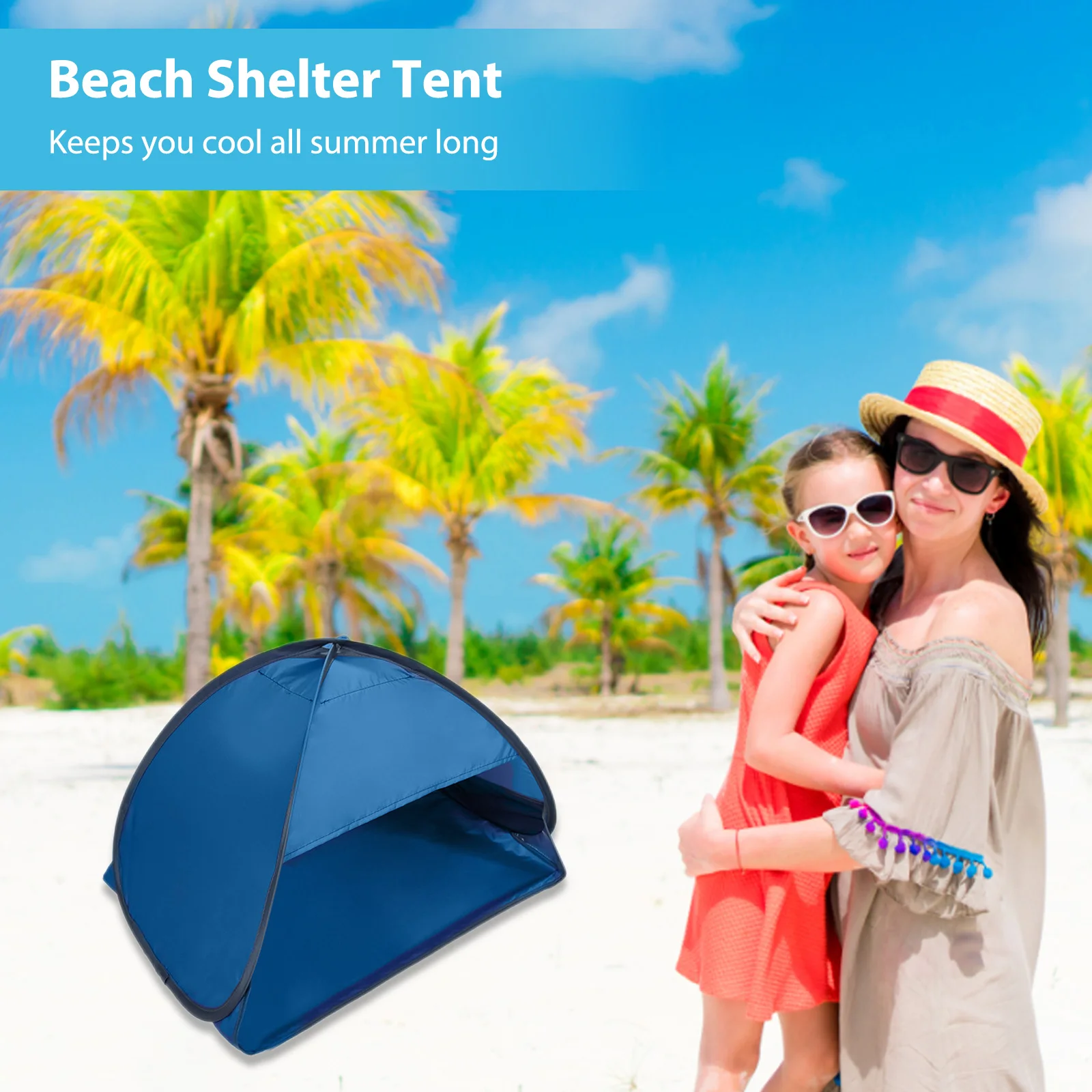 Head Tent for Camping Mini Sun Shade Tents Protection Head Shelters (Blue M) 6