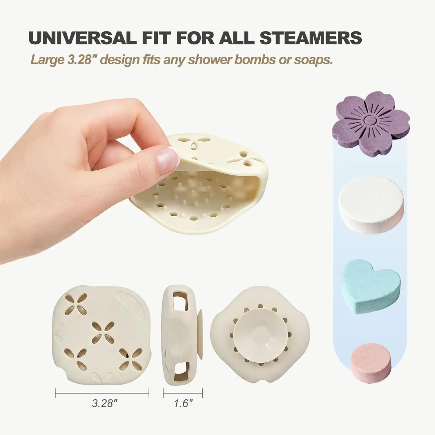 Silicone Shower Steamer Holder with Suction Cup - Aromatherapy Tray