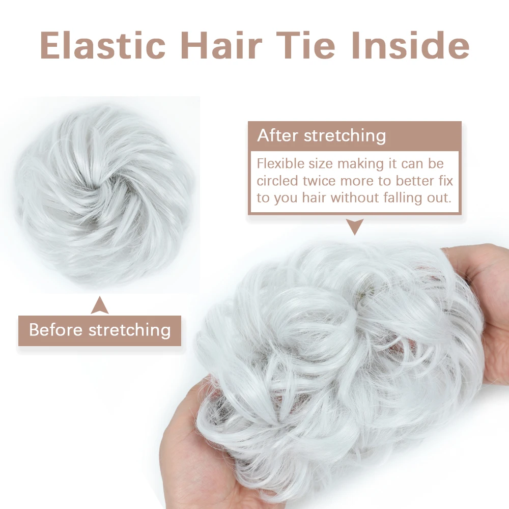 AZQUEEN فوضوي كعكة الشعر التمديد الاصطناعية شريط م...