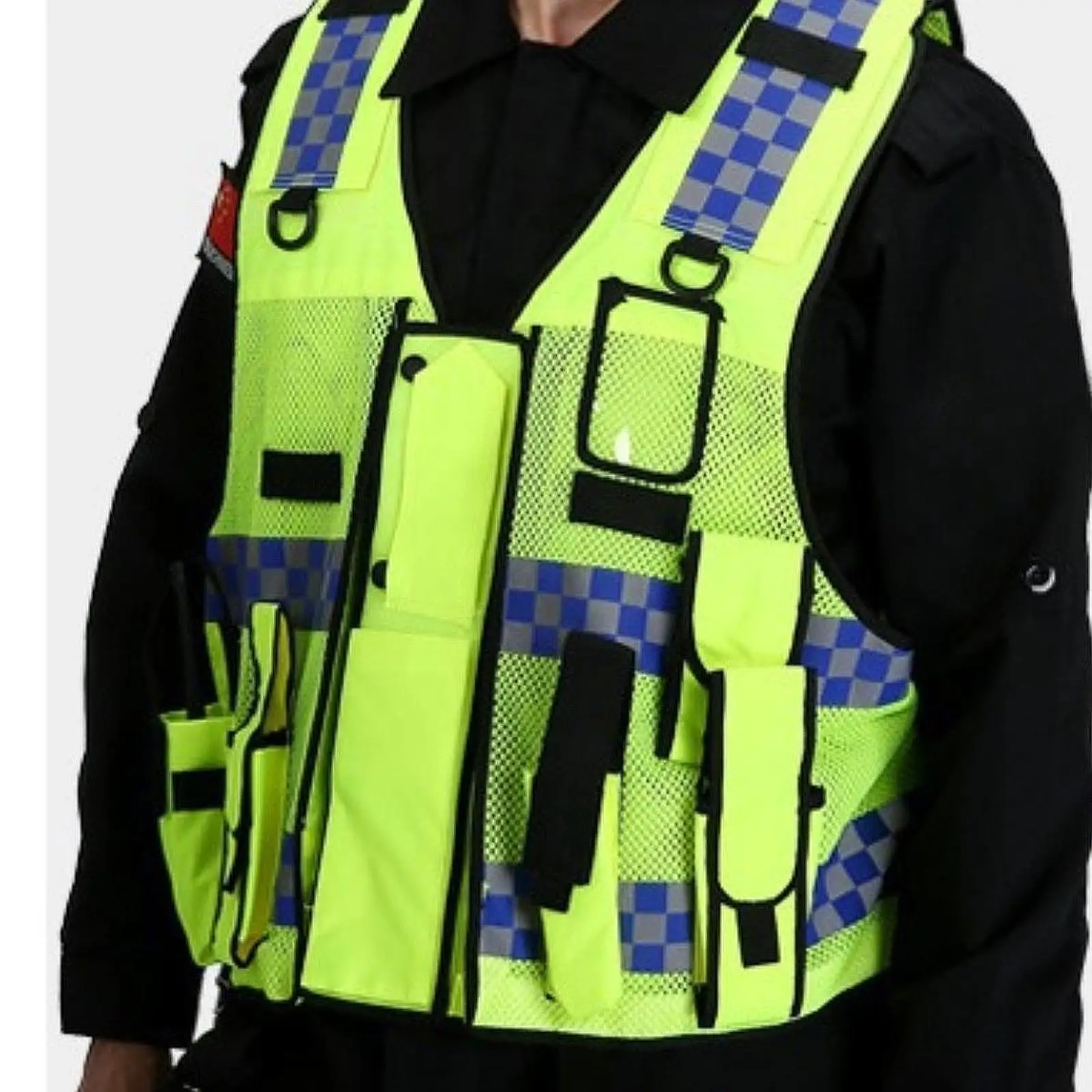 성인용 반사 안전 조끼 사이클링 워킹 자전거 타기 하이킹 야외용 주머니가 있는 경량 통기성 작업복