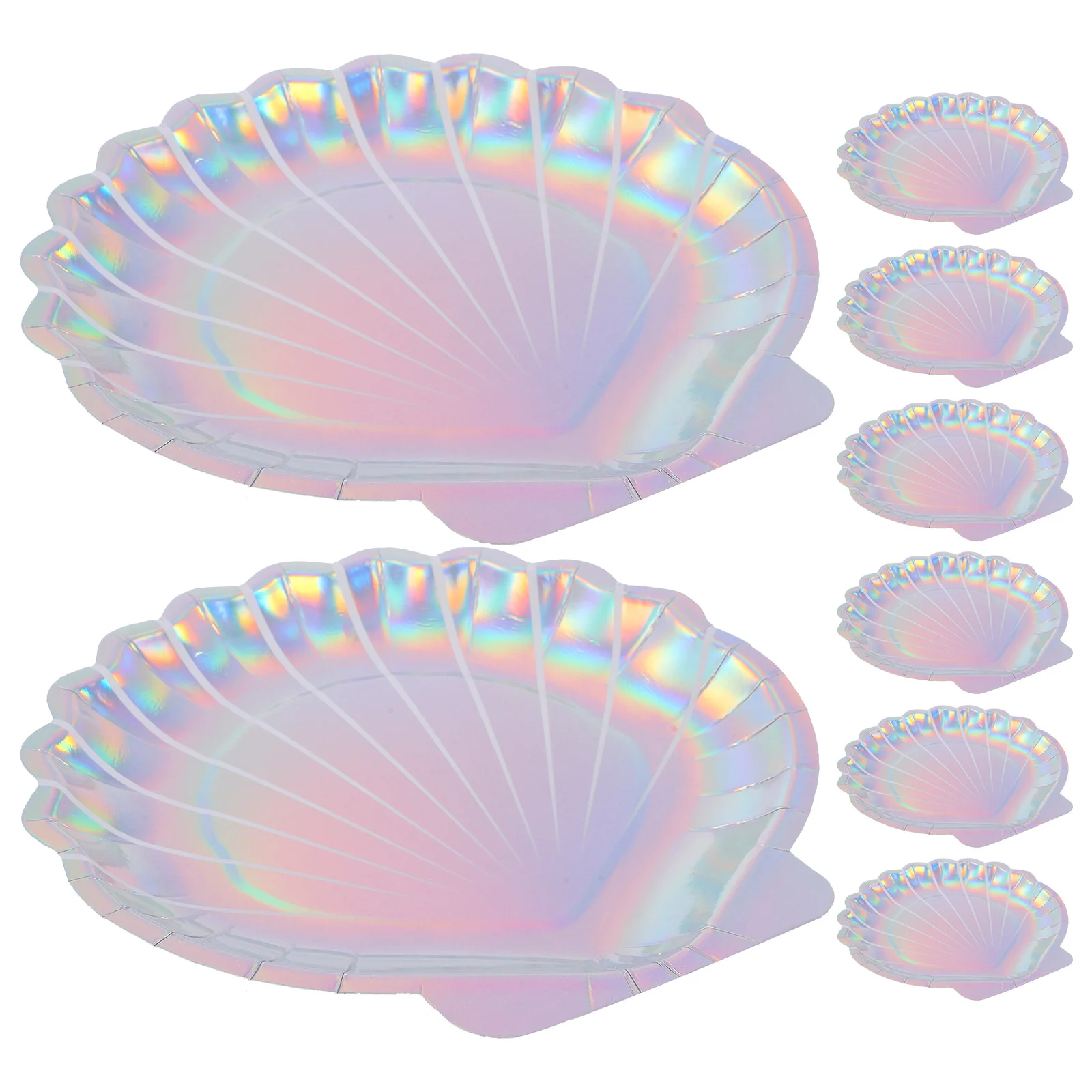 8 Pcs Shell Paper Plates Disposable Seashell Cake Dessert Appetizer Party Tableware Plates For Birthday Kitchen Dining