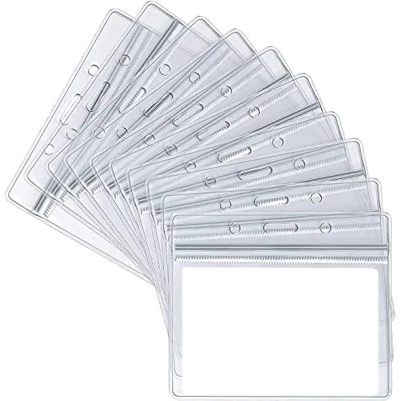 Porte carte,Porte-cartes transparent en PVC, 10 pièces, étui de