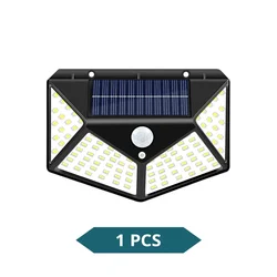 Solar-Powered Outdoor Motion Sensor LED Garden Lights - Waterproof Wall and Street Illumination (100LED 1 Piece)